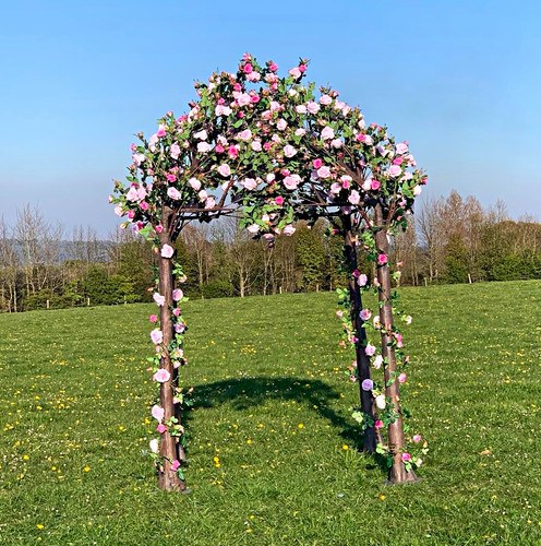 Wooden arched garden arch - wooden,