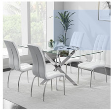 Glass Dining Table Chrome leg