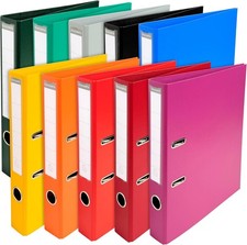 10-Pack Exacompta A4 Lever Arch Files Folders 50mm Mixed Colours Paper Storage