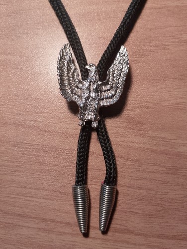 Silver tone eagle bolo - silver,