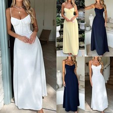 Sexy Women's Strappy Beach Holiday Dresses Christmas Party Long Maxi Slip Dress