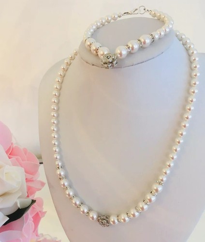 Necklace bracelet bride set - necklace,