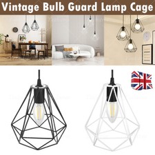 Vintage Cage Metal Pendant Light Shade Wire Diamond Ceiling Industrial lampshade