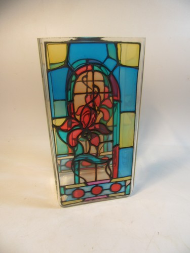Hand painted glass vase - vase, .