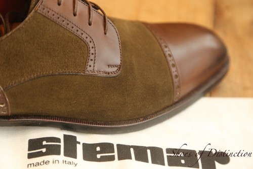 Stemar brown leather green - brown,