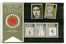 1969 INVESTITURE GREAT BRITAIN QE2 PRESENTATION PACK WELSH LANGUAGE EDN. VGC