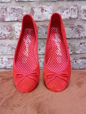 M&S Flat Red Pumps Size 6 (39)
