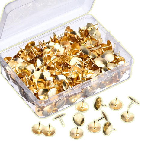 100x brass drawing pins thumb - drawing,