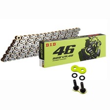 DID VR46 X-Ring bike chain silver-gold open pitch 525 / 114 +rivet link