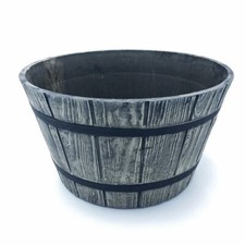 Wood Effect Barrel Planter Pot | 40cm -