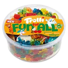 Trolli Fun For All Fruity Jelly Gummies Flavour Sweet Mix Party Tub Pack 1kg