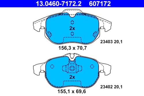 Disc brake pad set - set, fits
