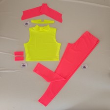 (#84) Age 7/9 Sleeveless Turtle Neck Cropped Top/Leggings/Accessories Dance 