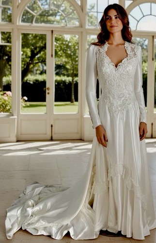 Vtg 1990 white satin - white,