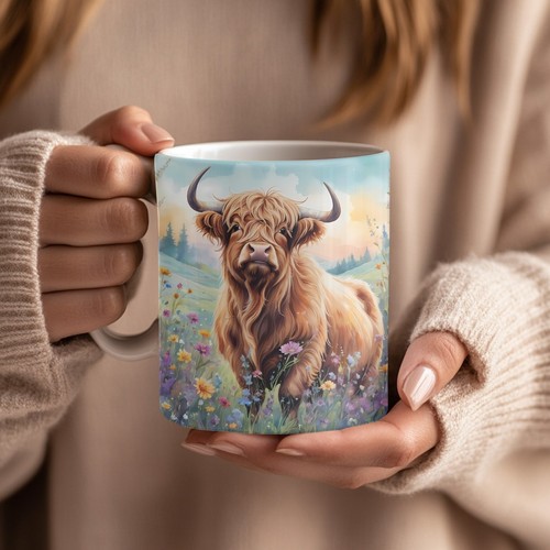 Highland cow 11oz - highland, ceramic