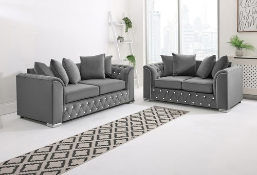 Plush velvet sofa set 2 - plush,