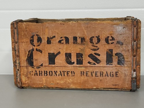 Orange crush soda wood crate - soda,