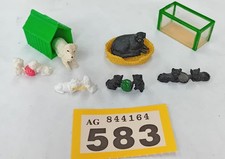 Vintage Barton  plastic Dog and kennel cat with kittens and fish tank 583