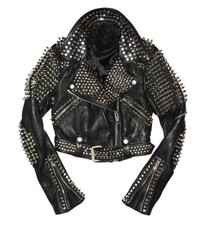Unisex studded leather jacket - studded,