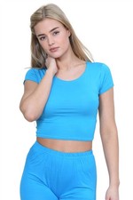 Ladies Crop Top Cap Sleeve