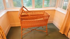 Vintage Wicker Baby Crib / Cot