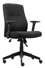 Stanley Black Fabric Ergonomic Computer Office Swivel Chair + Arms (VAT Invoice)