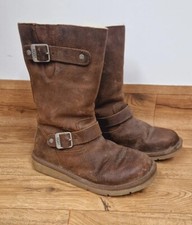 Ugg Kensington Boots Size 5.5 UK 7 Toast Pull On Leather 5678 PLEASE READ 