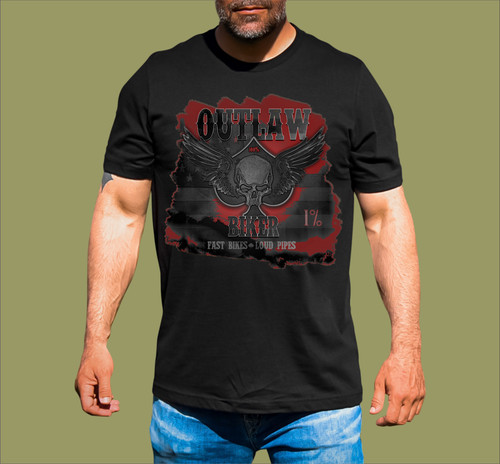 Outlaw biker shirt - biker, t-shirt