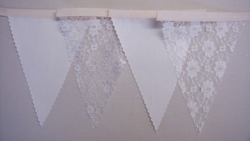 Vintage fabric bunting - bunting, &
