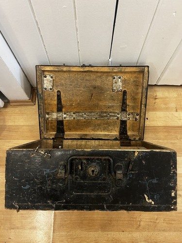 Vintage wooden tool chest - vintage,