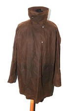 VINTAGE MENS THE AUSTRALIAN OUTBACK COLLECTION OILSKIN SHORT RIDING COAT L BROWN