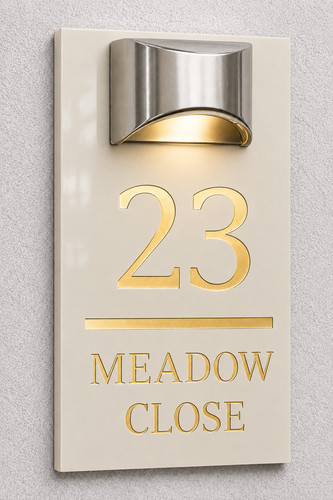 Premium mirrored house number - mirrored,