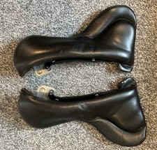 WOW Flair Panels, Black, Leather, Size 1 For 17” Saddle, Stitched, Tabs, SDWG