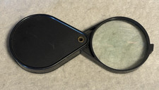 Vintage Folding Handheld Magnifying Glass - Folds into Case