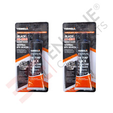 2 x RTV SILICONE INSTANT GASKET MAKER BLACK HIGH TEMP SEALANT 85g