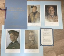 RAF DIAMOND JUBILEE SET OF 4 X SIGNED PRINTS- BADER, CUNNINGHAM, LACEY & LEAROYD