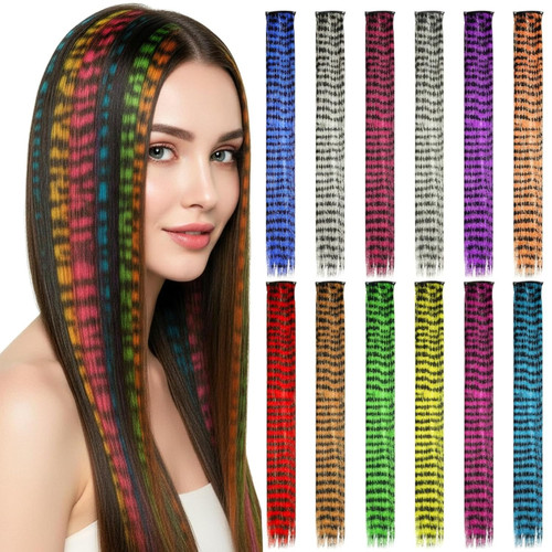 Stripe printed raccoon tail - stripe,