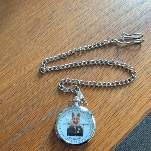 German shepherd pocket watch - german,