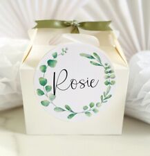 Personalised Children Wedding Favour Box Party Bag Kids Activity Pack Eucalyptus