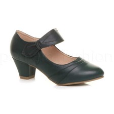 WOMENS LADIES MID BLOCK HEEL