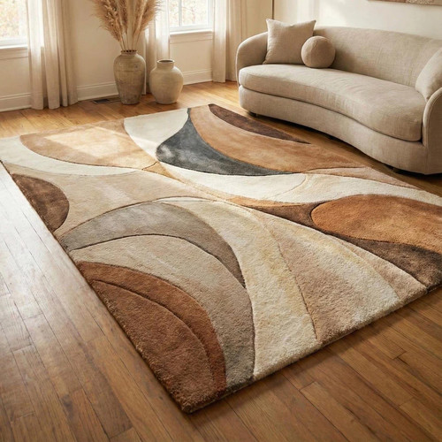 Hand tufted wool rug modern - wool, rug,