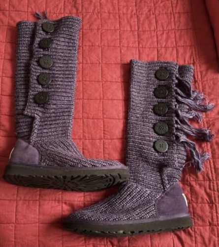 Ugg knit purple cardi fringe - ugg,