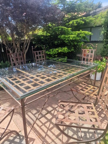 Metal glass dining set - glass,