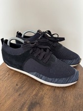 Massimo Dutti Ladies Navy Blue Suede/Mesh Trainers Shoes Casual Laces Size 4/37 