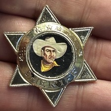 1970’s Vintage Collectible Pin Badge Sheriff Cowboy Gonher Western fans 