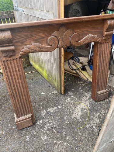 Solid wood fire - , surround