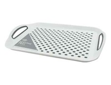 Non Slip Serving Tray Rectangular Drinks Serve Dish Rubber Grip Safe Carry Serve