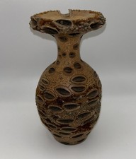 VINTAGE BANKSIA NUT SEED TURNED WOODEN  BUD VASE By Jack Kirkpatrick Scotland
