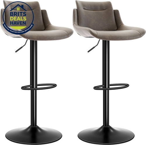 Bar stools set brown pu - bar,