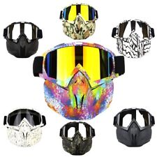 Motorcycle Goggles Detachable Modular Shield Face ATV MX Racing Ski Helmet  Mask